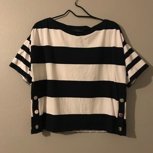 Tommy Hilfiger navy and white striped top